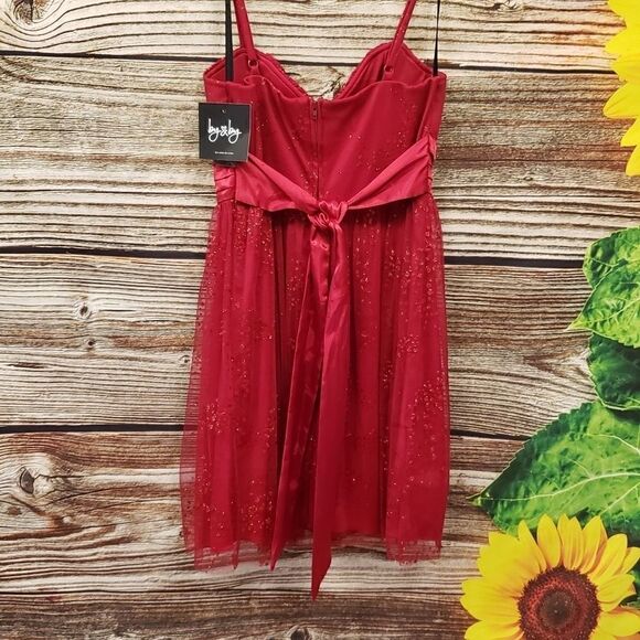 By & By sparkle red mini dress Size 5 NWT - Picture 5 of 6